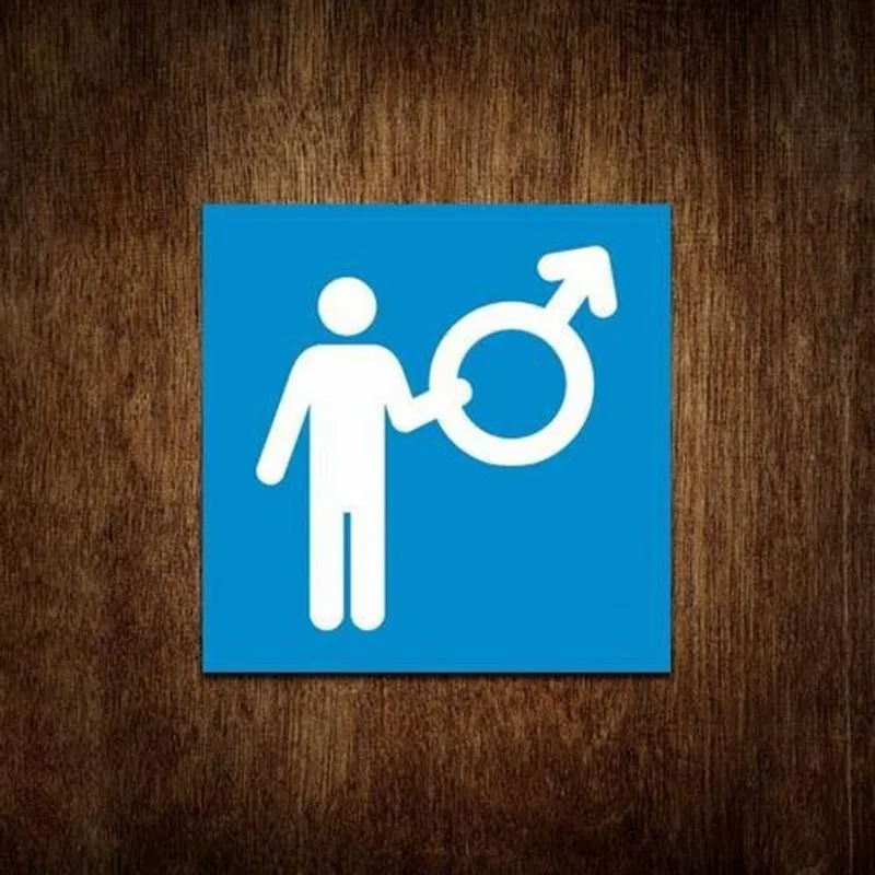 Placa De Banheiro - Masculino - Quadrado
