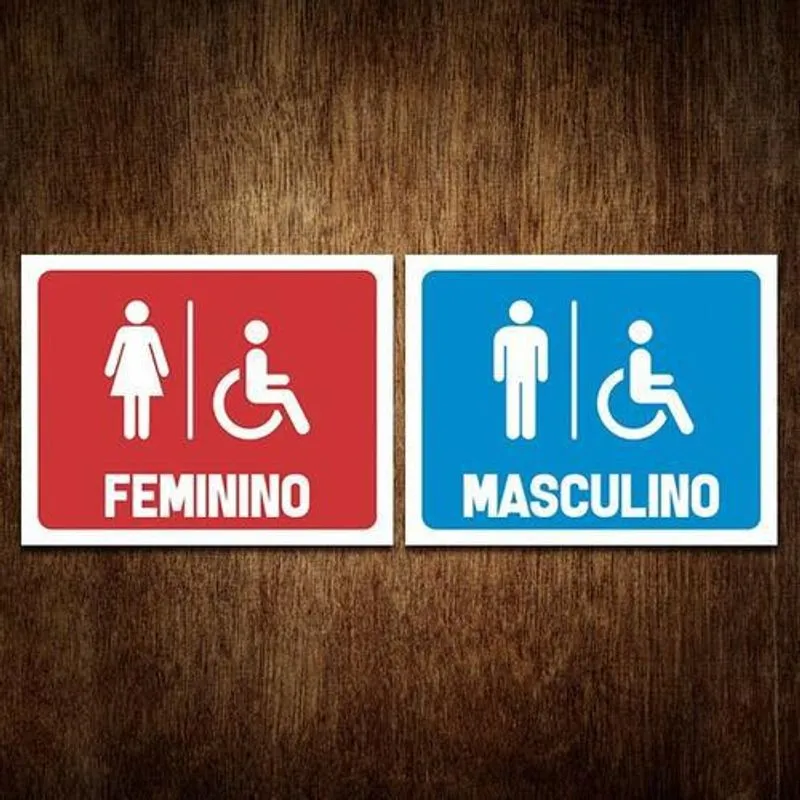 Placa De Banheiro - Masculino E Feminino (conjunto)