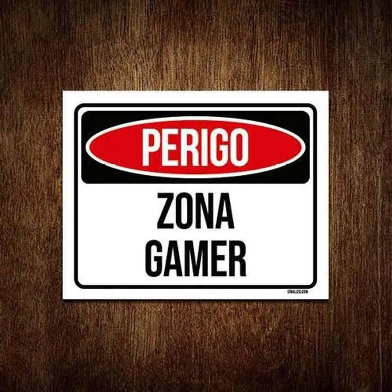 Placa Decorativa - Perigo Zona Gamer 36x46