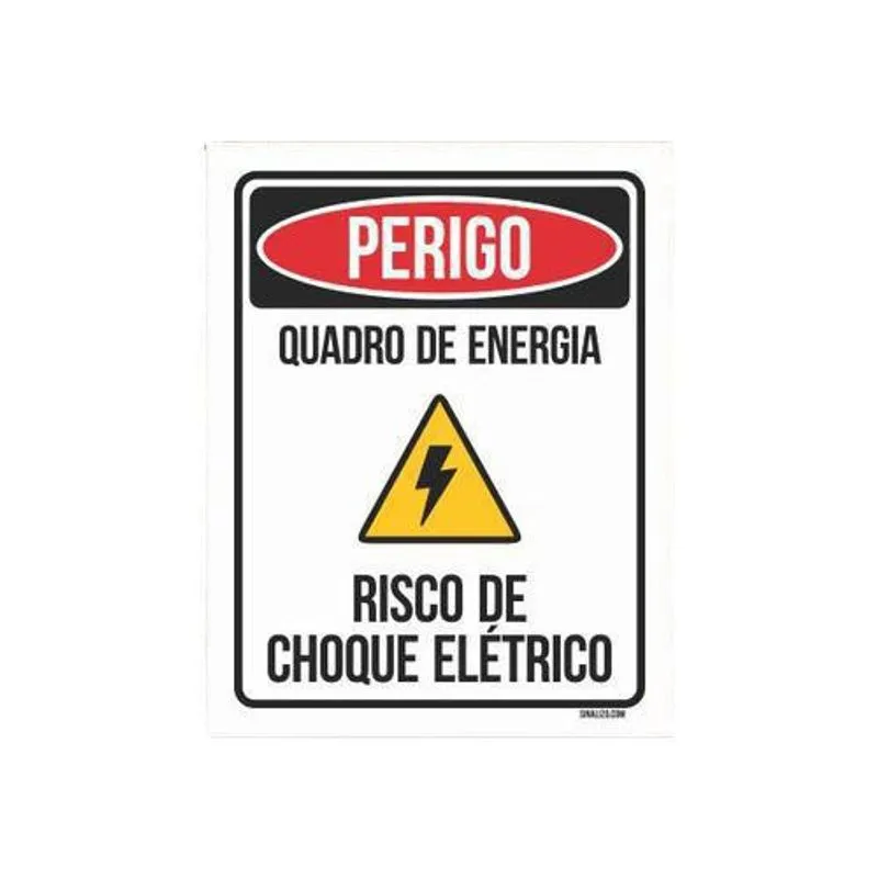 Placa Perigo Quadro Energia Risco Choque 18X23