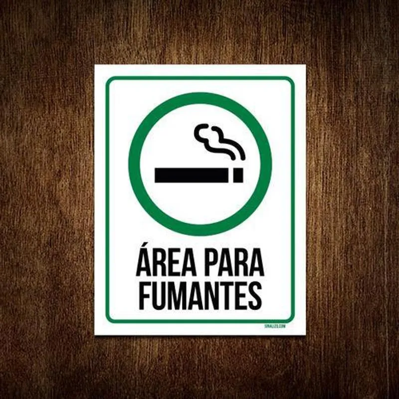 Placa Sinalização Área Fumantes 18x23 - Resistente