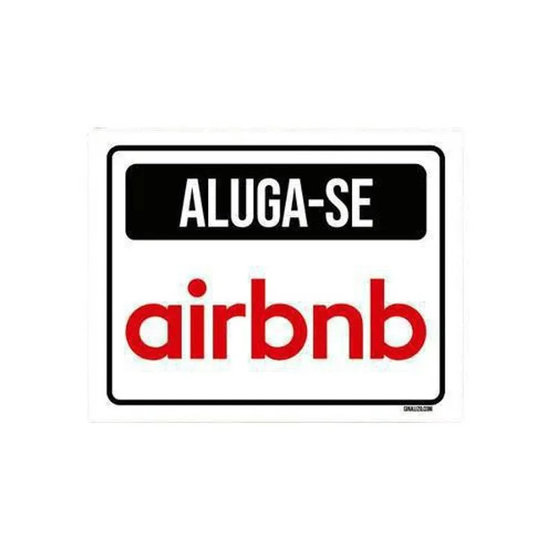Placa Sinalização - Aluga-Se Airbnb 27X35
