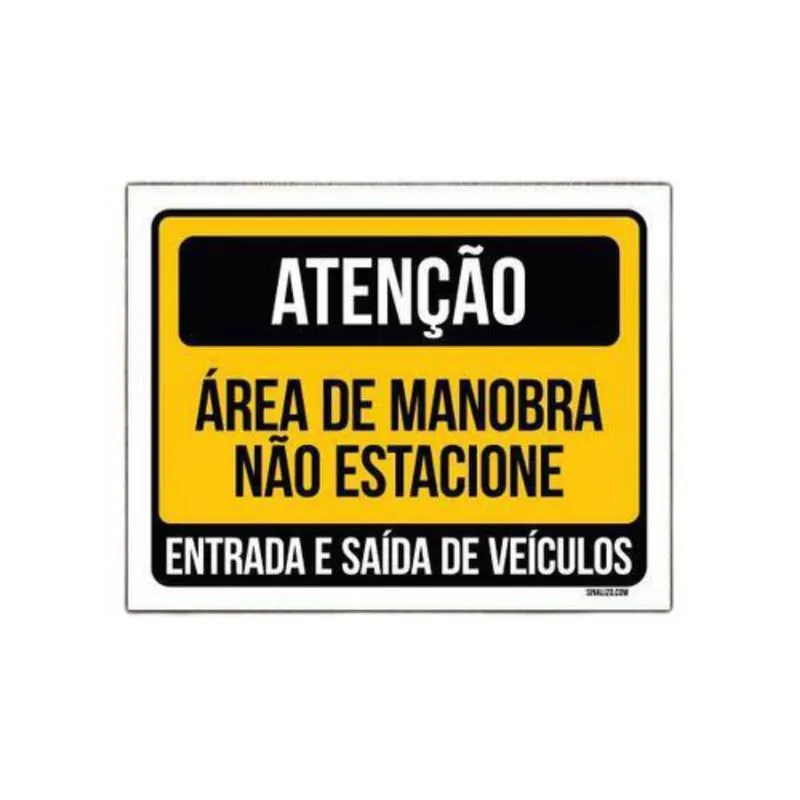 Placa Sinalização - Atenção Não Estacione 36x46 - Resistente