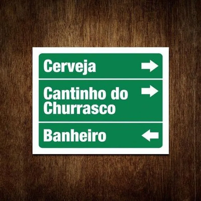 Placa De Transito Cerveja Cantinho Churrasco Banheiro 27X35