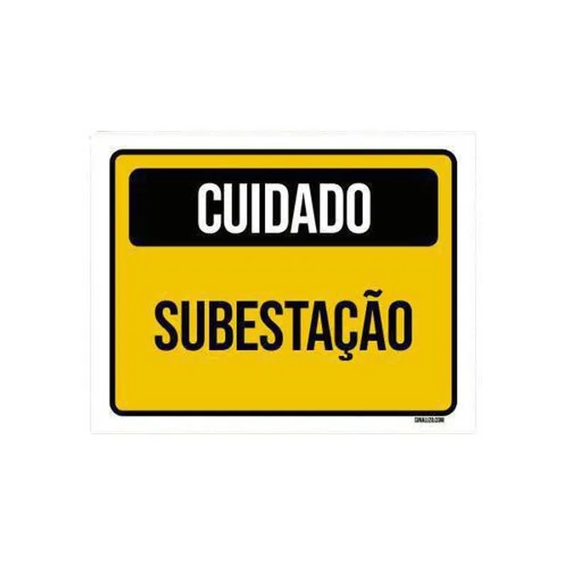 Placa Sinalização Cuidado Subestação 18x23