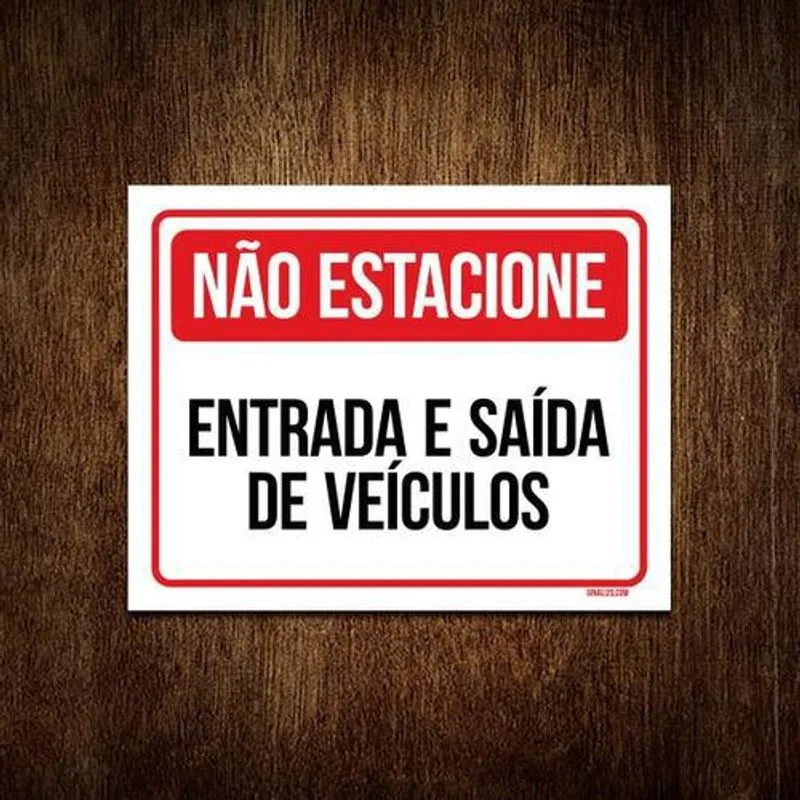 Placa Sinalização Não Estacione 27x35 - Psai 2mm