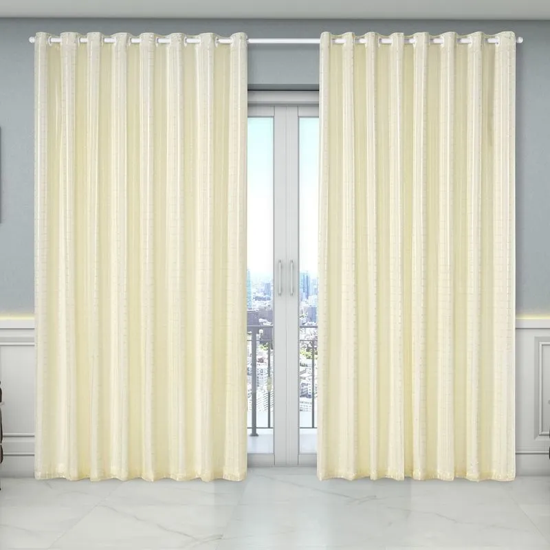 Cortina Sala Quarto Dual Voil Xadrez com forro 4,00m x 2,70m