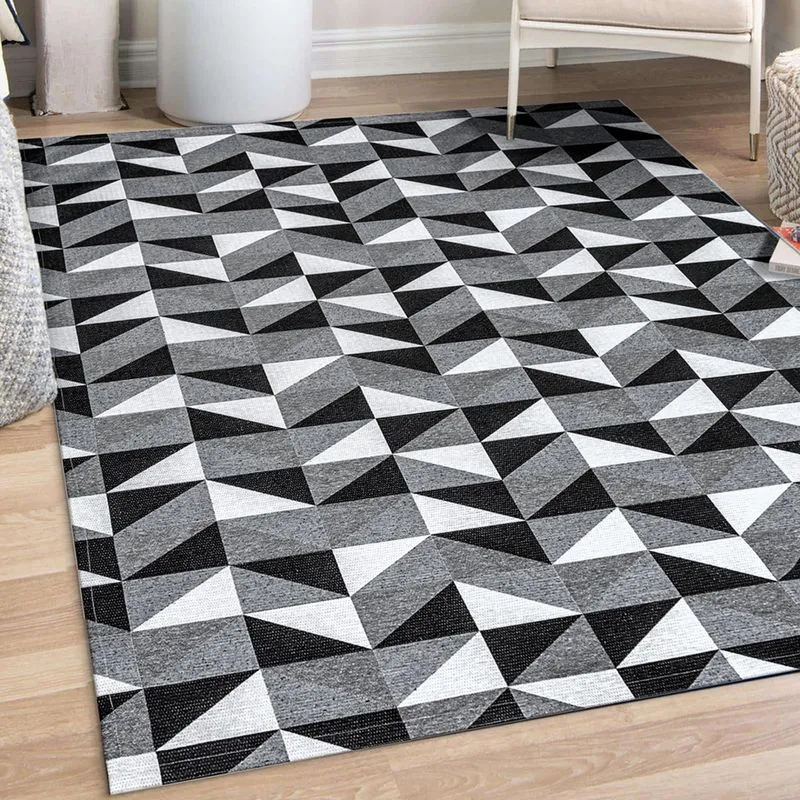 Tapete em Tecido Jacquard com Antiderrapante Látex 2,00 m x 3,00 m - Dallas Preto