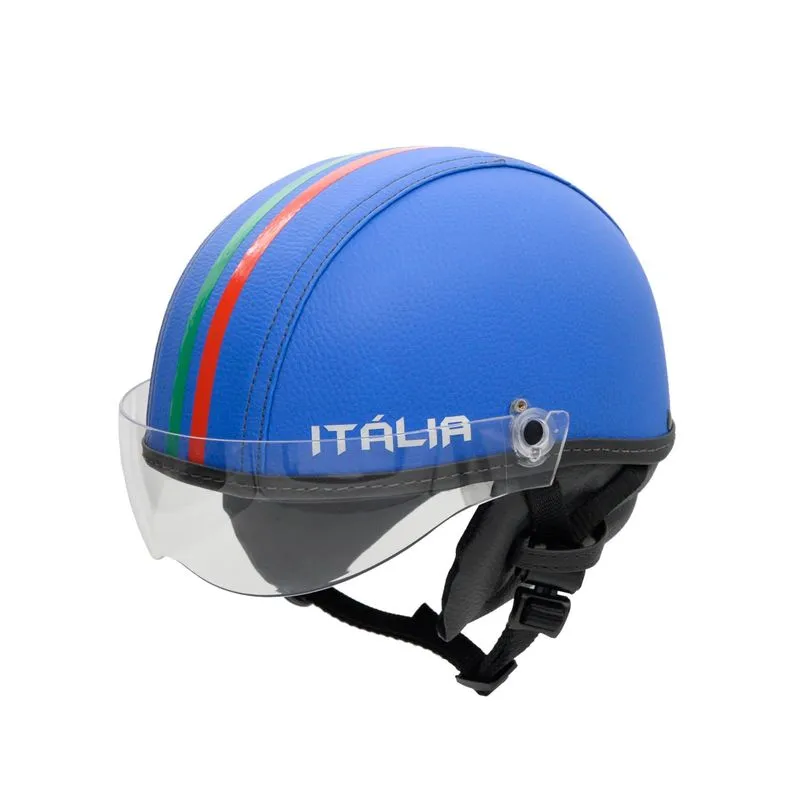 Capacete Coquinho Br 101 Italia Azul Vision Cristal P