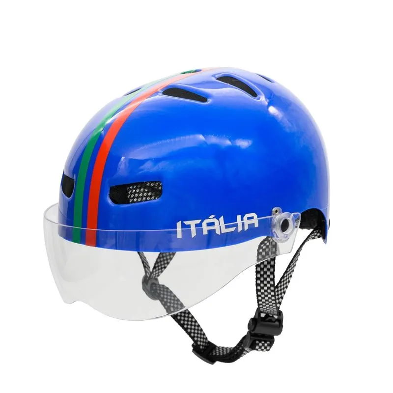 Capacete Br 101 Urbano Italia Azul Vision Cristal M