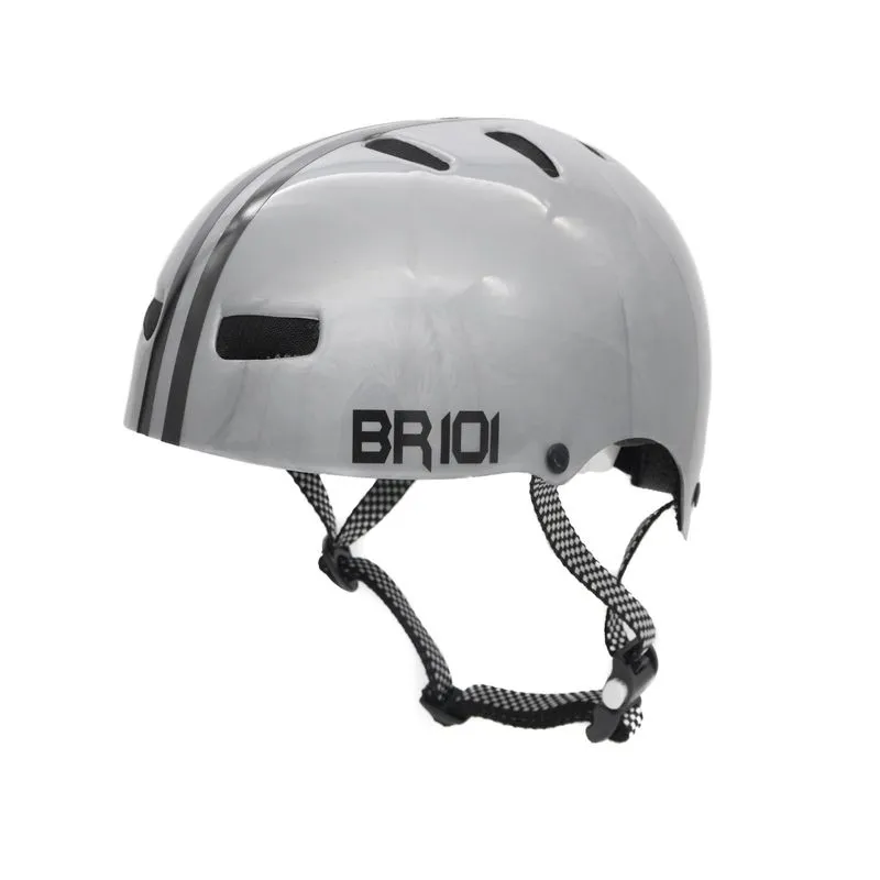 Capacete De Bicicleta / Skate Br 101 Urbano Pro Prata Pp