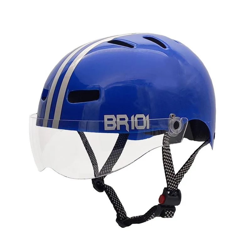 Capacete Br 101 Urbano Profissional Azul Vision Cristal M