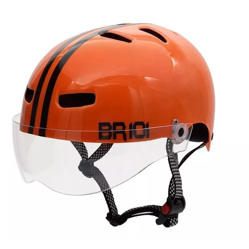 Capacete Br 101 Urbano Profissional Laranja Vision Cristal M