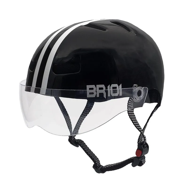 Capacete Br 101 Urbano Profissional Preto Vision Cristal G