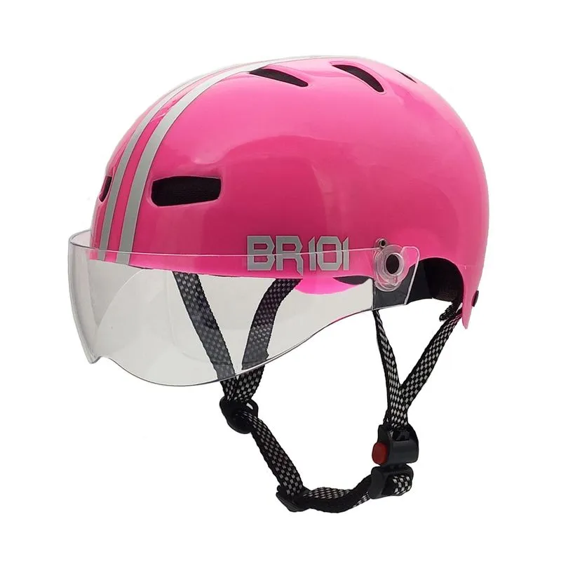 Capacete Br 101 Urbano Profissional Rosa Vision Cristal M