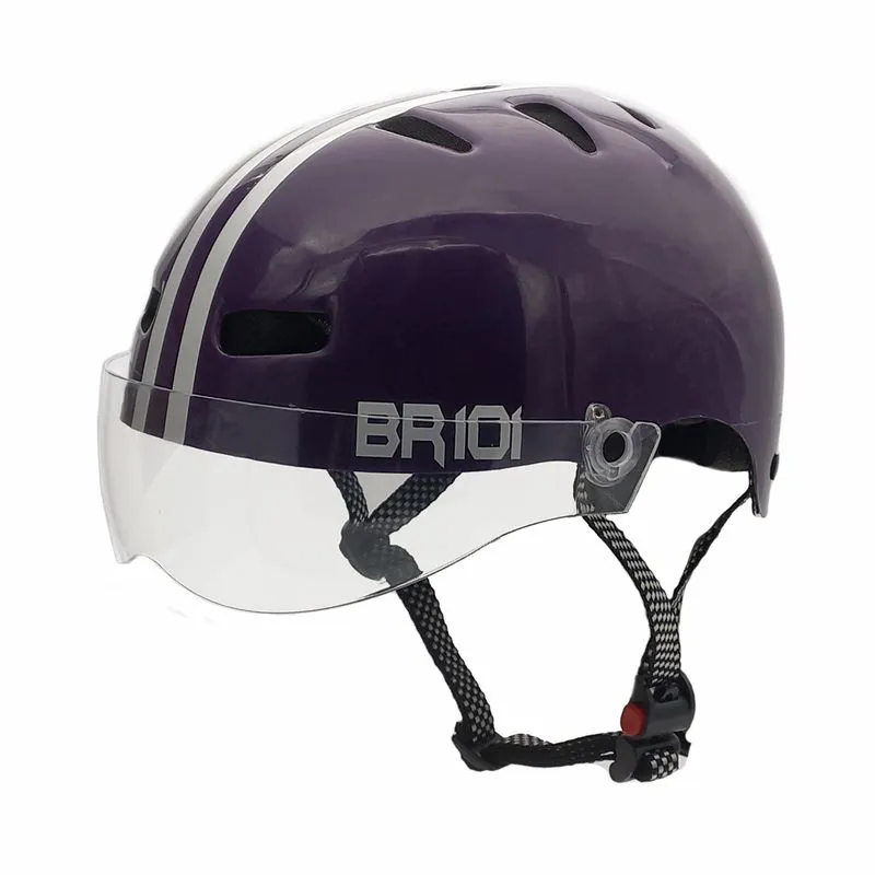 Capacete Br 101 Urbano Profissional Roxo Vision Cristal M