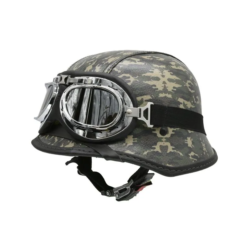 Capacete Br101 Alemão Camuflado Verde Oculos Espelhado Pp