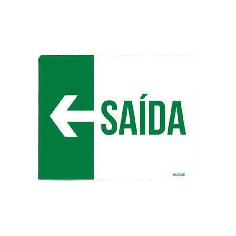 Placa Sinalização Saída Lado Esquerdo 36x46