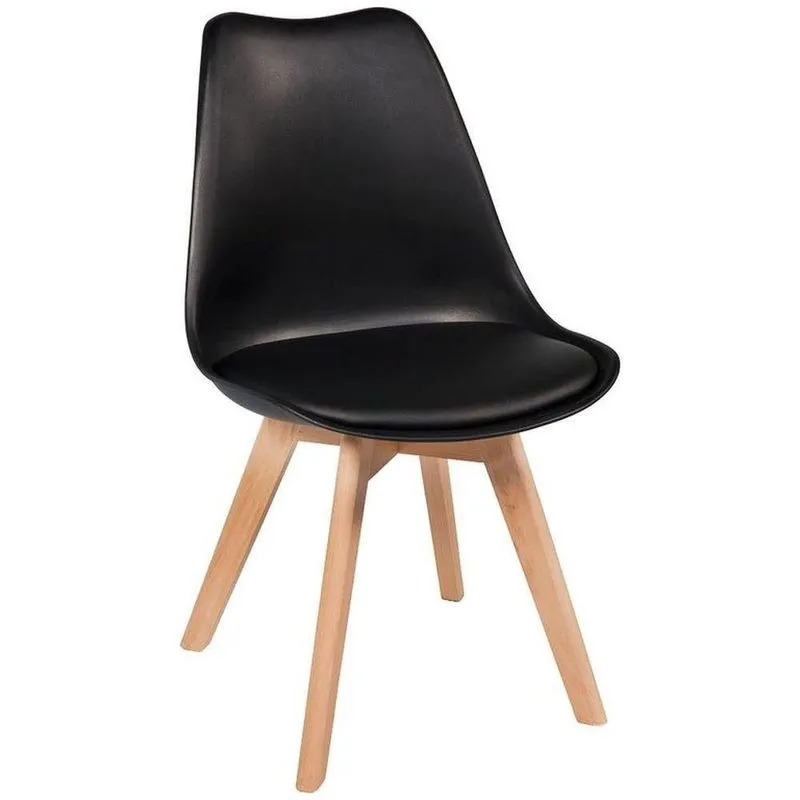 Kit 8 Cadeiras Eames Wood Leda Design Preta
