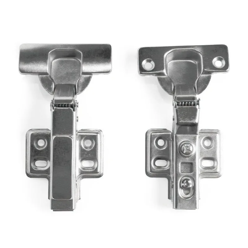 Dobradiça Inox Curva Com Amortecedor 35Mm