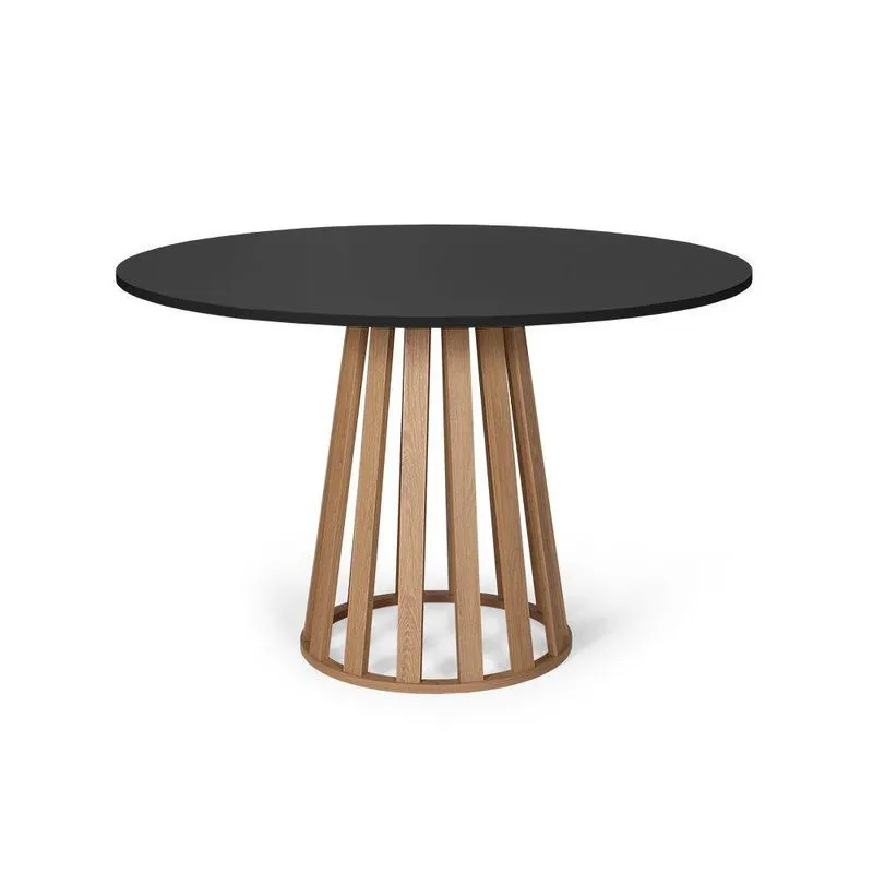 Mesa De Jantar Redonda 6 Lugares 120cm Gabi Preto/jade - Straub Web