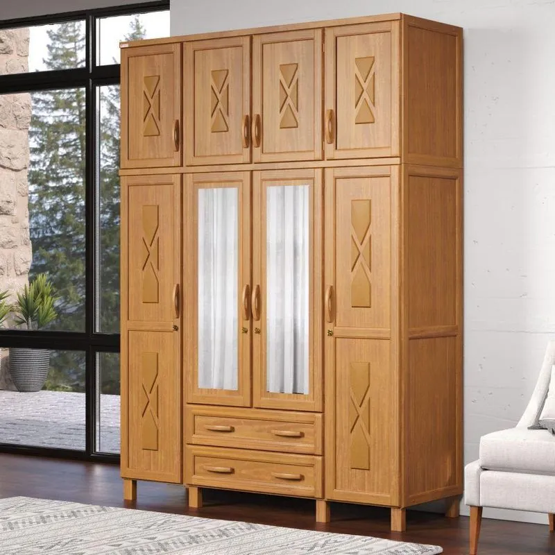 Guarda-roupa Casal 8 Portas E 2 Gavetas Carvalho Straub Web