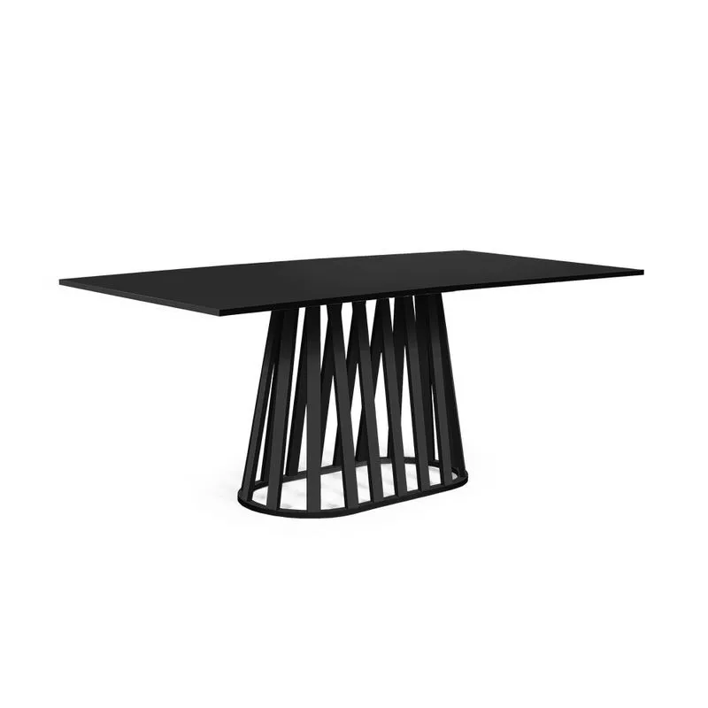 Mesa de Jantar Retangular 6 Lugares 160x90cm Gabi Preta - Straub Web