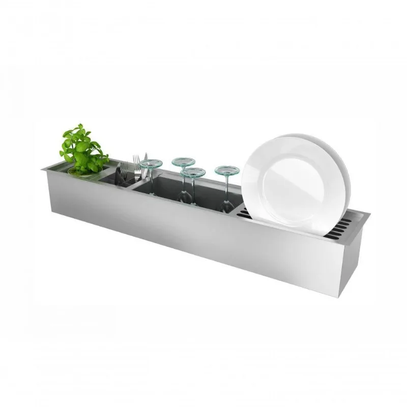 Canal úmido De Embutir Organizador 900 Aço Inox Escovado - Debacco