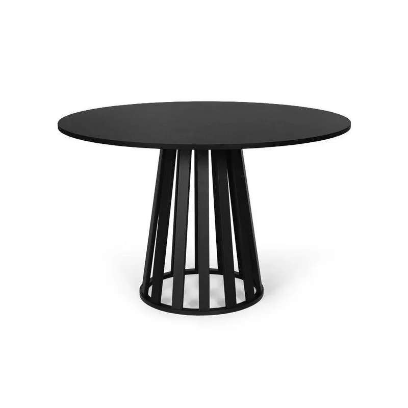 Mesa De Jantar RedondaLugares 90cm Em Mdf Gabi PretaStraub Web