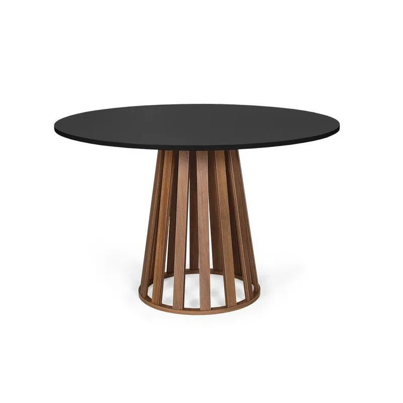 Mesa De Jantar Redonda 4 Lugares 90cm Tália Preto/noronha - Straub Web