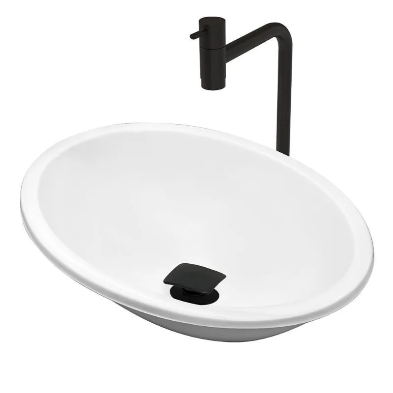 Cuba Pia Banheiro Sophia Torneira Inox Valvula Click Black Branco