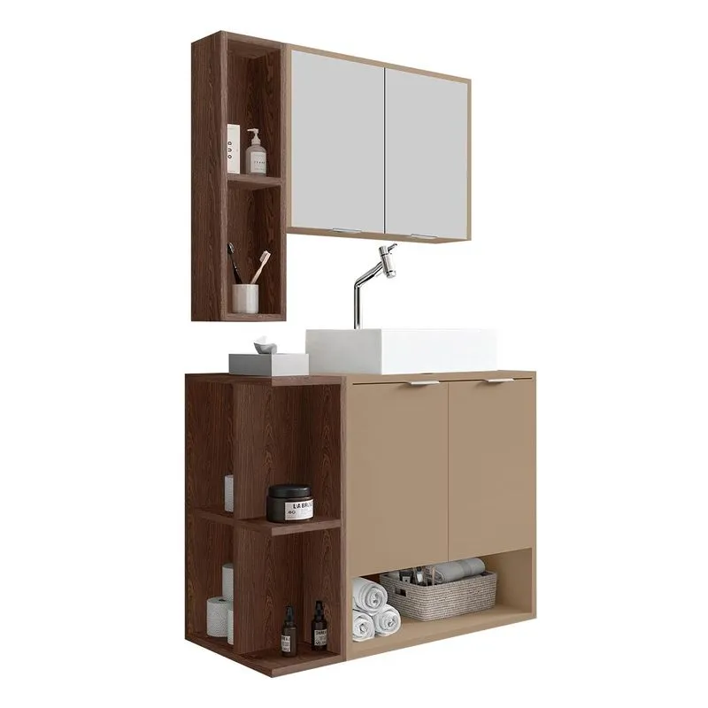 Gabinete Banheiro Star 2 Portas Com Espelheira E Cuba Dalla Carvalho/fendi