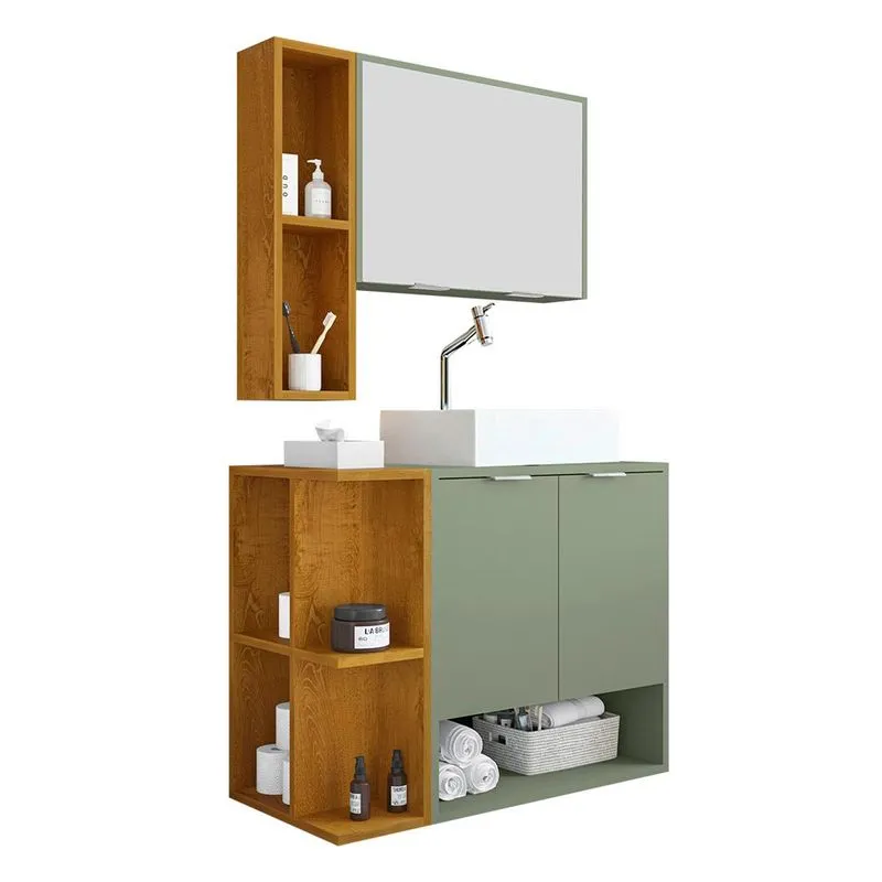 Gabinete Banheiro Star Cuba Dalla Torneira Dl08 Valv Click Pistache/naturale