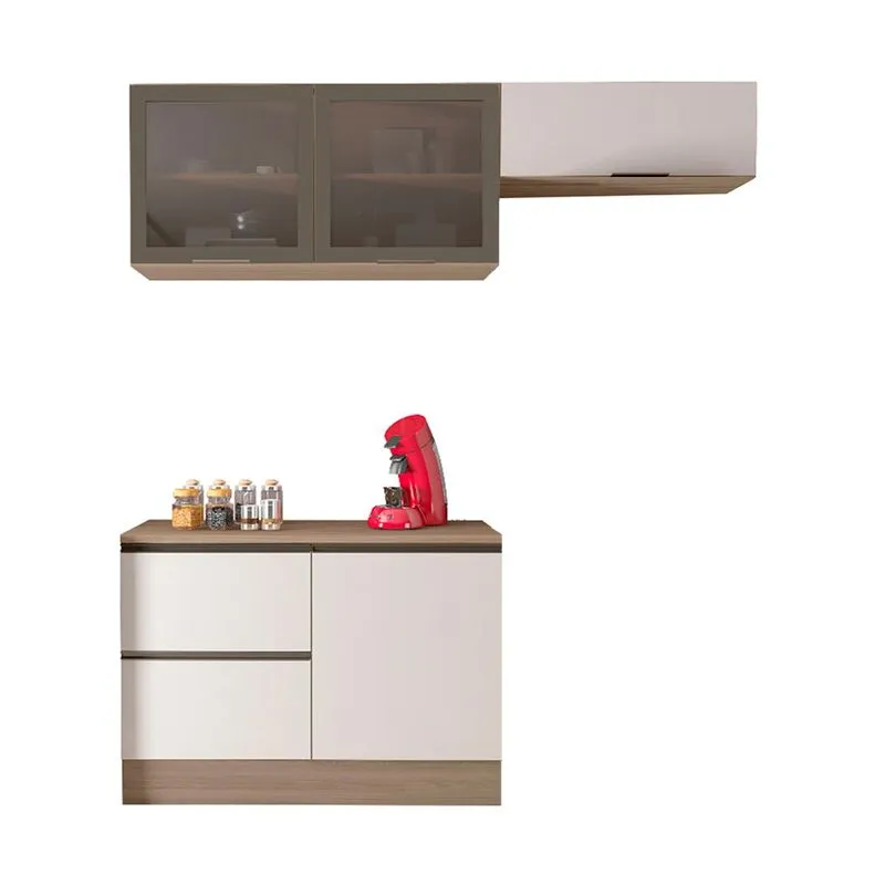 Armario De Cozinha Etna Com 4 Portas 3 Gavetas E Rodapé Carvalho Oak/off White