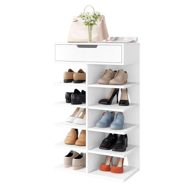 Sapateira Agata 10 Nichos 1 Gaveta 60CM MDP Branco Loja Doce Lar
