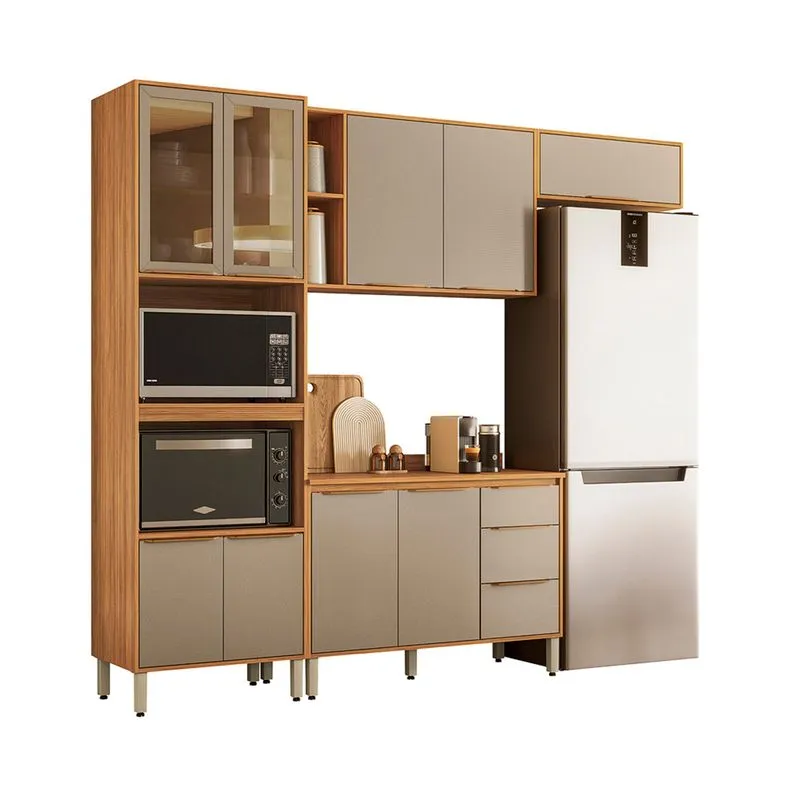 Conjunto De Cozinha Plena Modulado Com 9 Portas E 4 Gavetas
