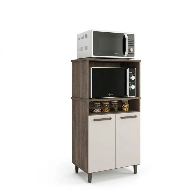 Kit 2 Forno Ana Cozinha Balcão Multiuso 2 Portas MDF 61CM Branco