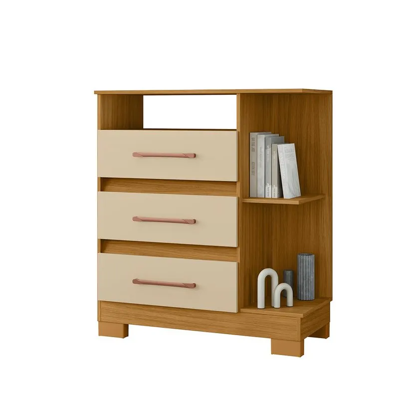 Cômoda 720 Quarto Com 3 Gavetas E Pés Em Plástico