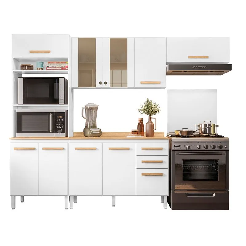 Conjunto De Cozinha Madre Modulado Com 10 Portas 2 Gavetas