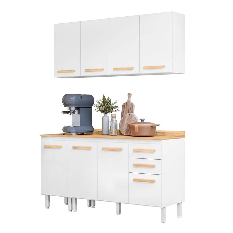 Conjunto De Cozinha Lily Modulado Com 8 Portas 2 Gavetas