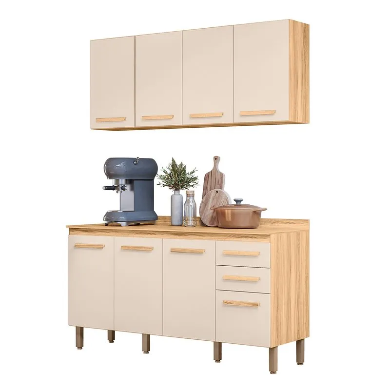 Conjunto De Cozinha Lily Modulado Com 8 Portas 2 Gavetas