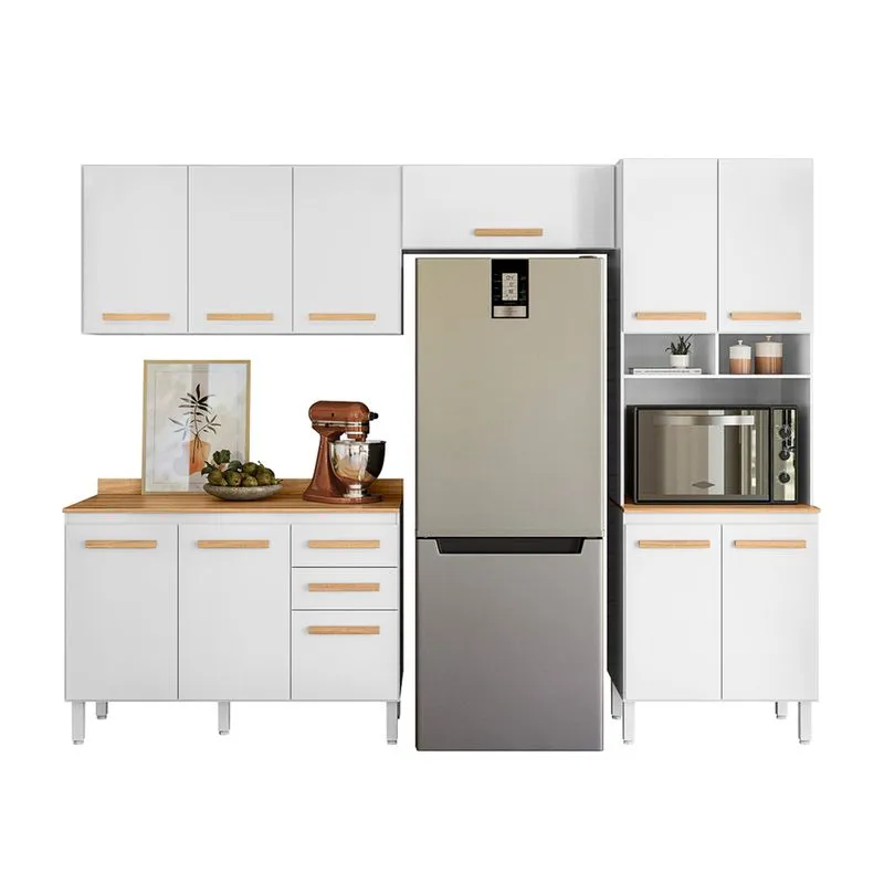 Conjunto De Cozinha Ayla Modulado Com 11 Portas E 2 Gavetas