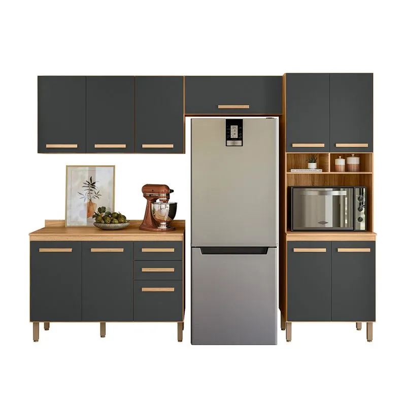 Conjunto De Cozinha Ayla Modulado Com 11 Portas E 2 Gavetas