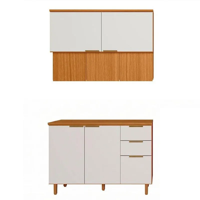Conjunto De Cozinha Bari 8 Portas 2 Gavetas Mdf 120cm