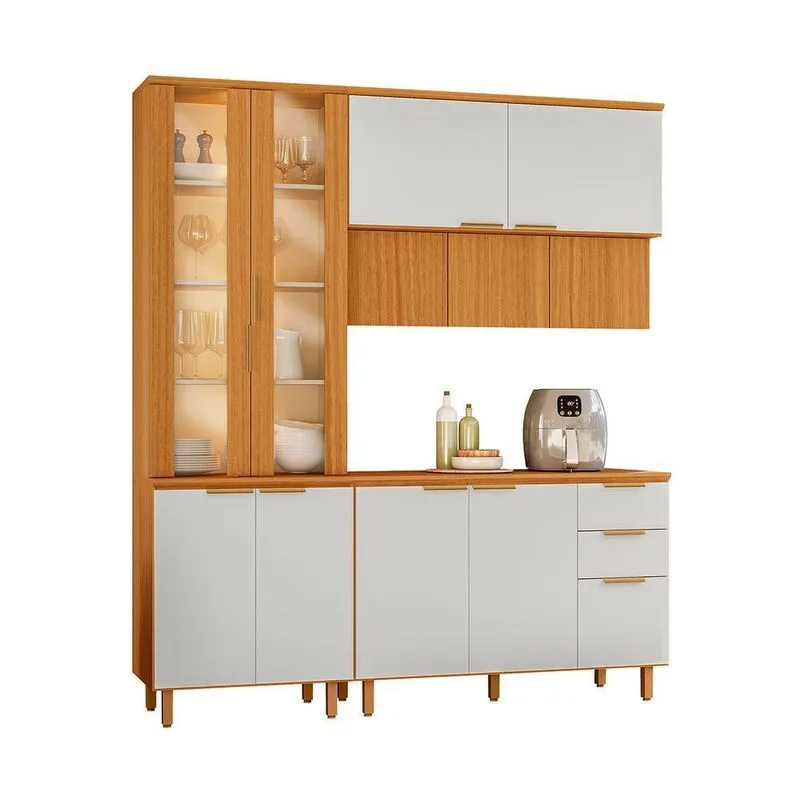 Conjunto De Cozinha Bari 12 Portas 2 Gavetas Mdf 190cm