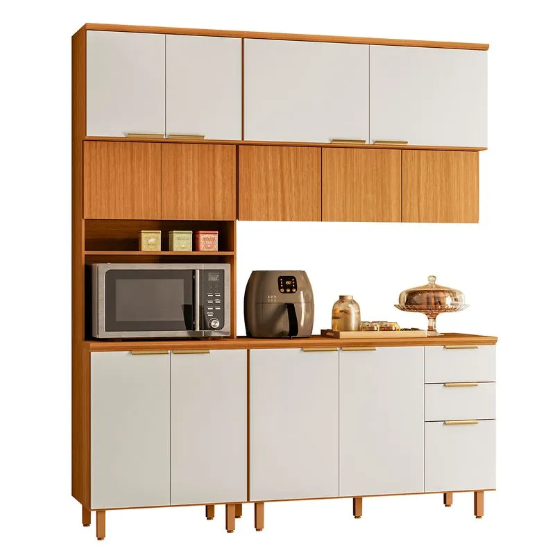 Conjunto De Cozinha Bari Modulado Com 14 Portas E 2 Gavetas