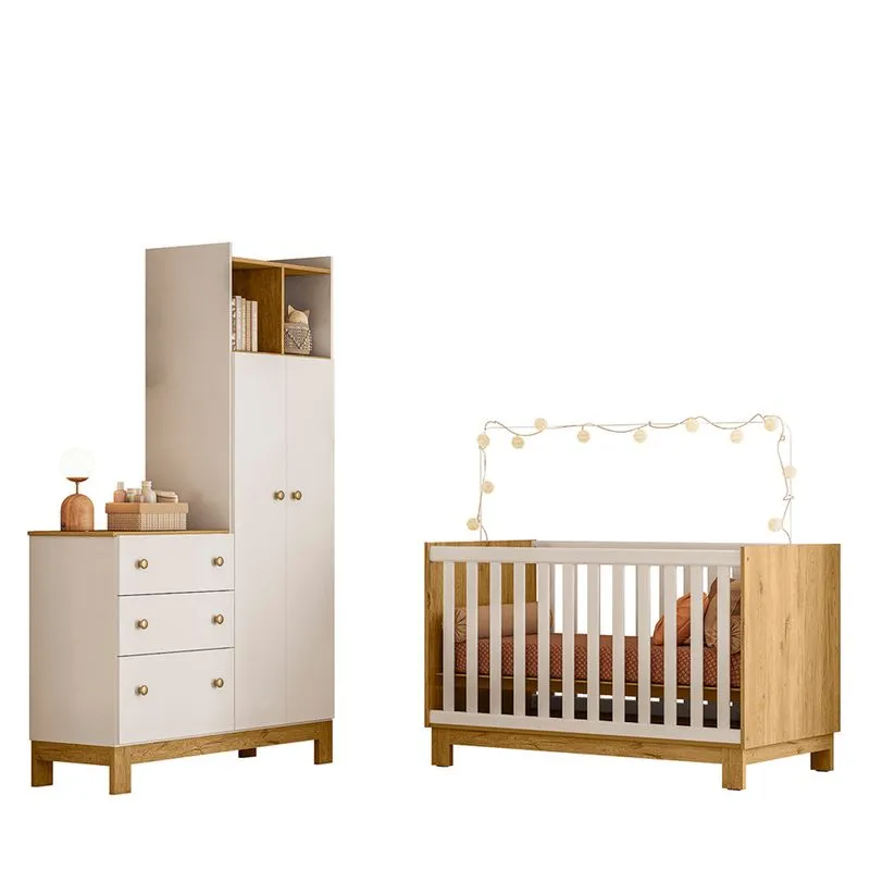 Conjunto Quarto Guarda Roupa 4970 E Berço Encanto Slim
