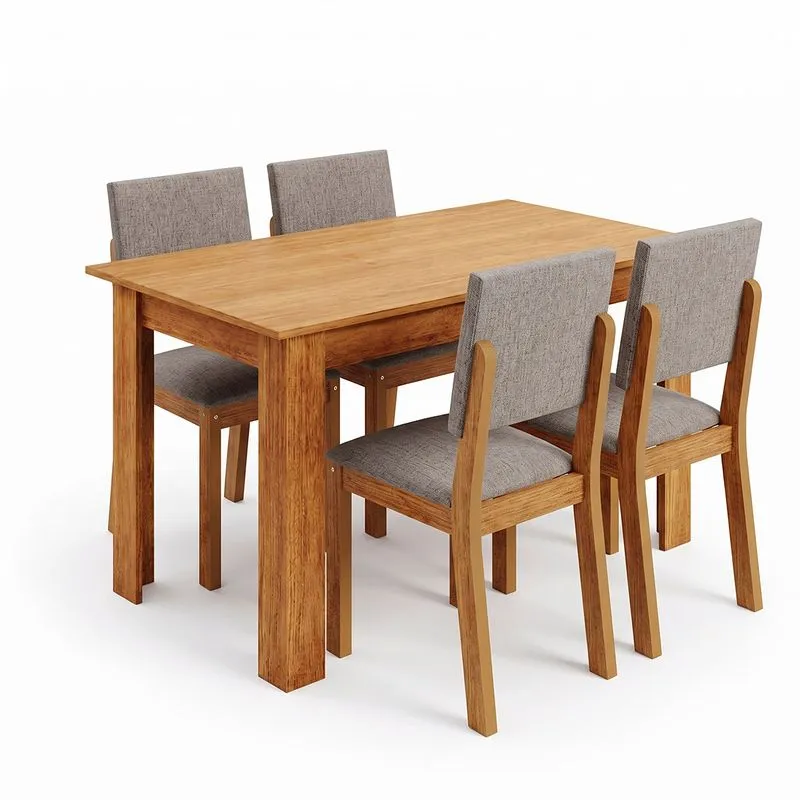 Kit Mesa De Jantar Palace Mel Com 4 Cadeiras Bela