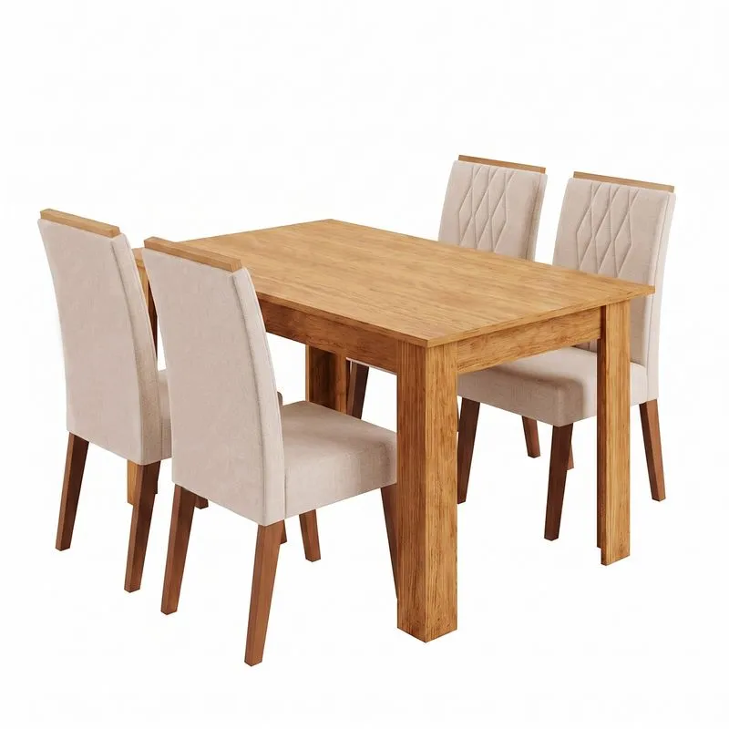 Kit Mesa De Jantar Palace Mel Com 4 Cadeiras Cristal