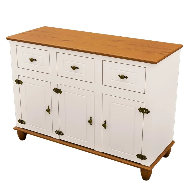 Balcão Buffet Joy Com 3 Portas 3 Gavetas Pes Madeira Maciça